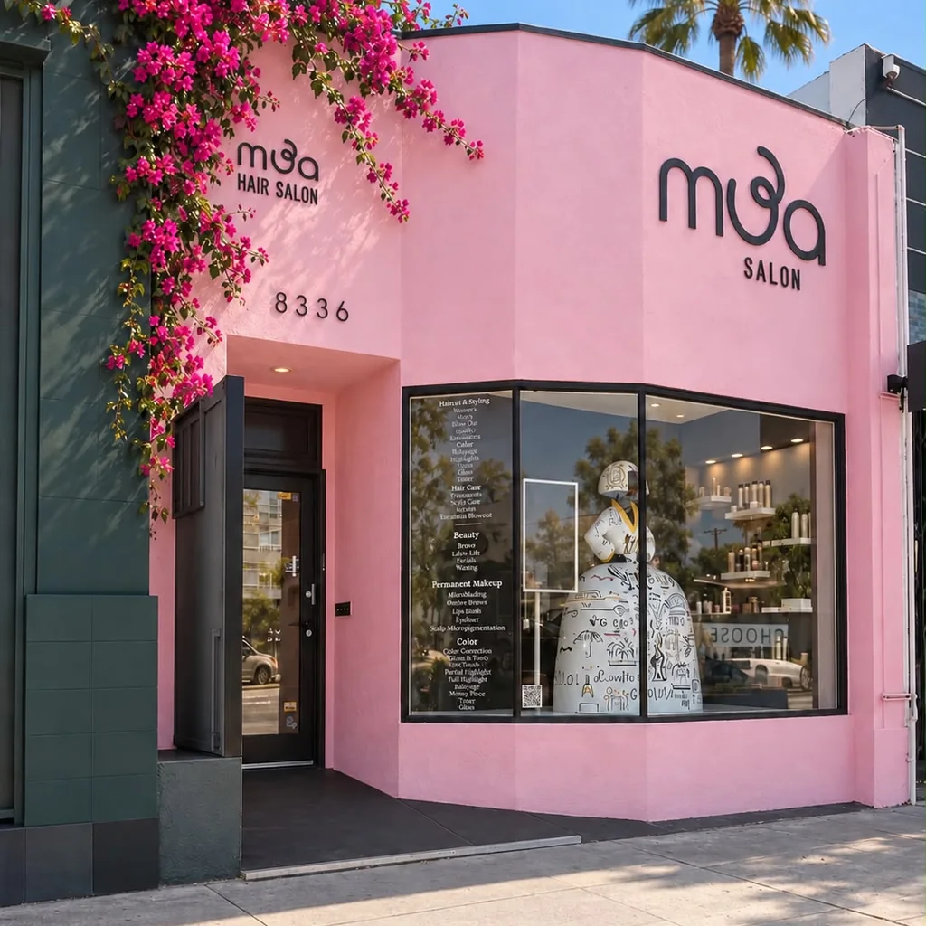 Bridal-style blonde balayage and soft waves at MUA Salon Los Angeles
